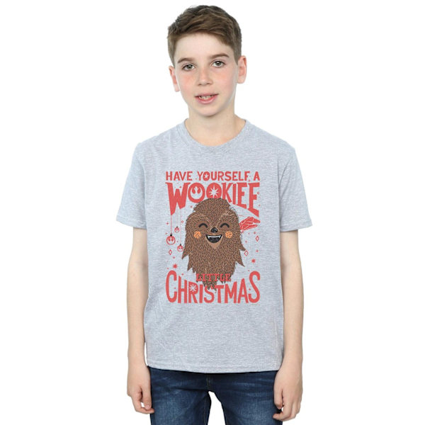 Star Wars Boys Wookiee Little Christmas T-Shirt 7-8 år Sport Sports Grey 7-8 Years