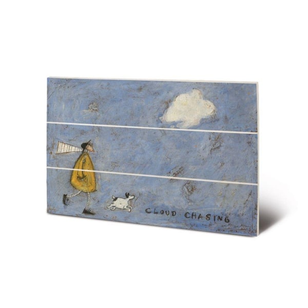 Sam Toft Cloud Chasing Wood Mini Plaque 29,5cm x 20cm Blå/Vit Blue/White/Yellow 29.5cm x 20cm