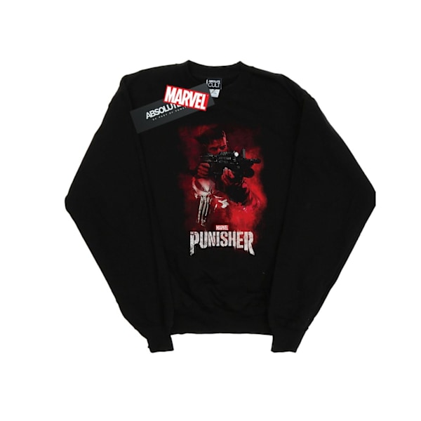 Marvel Mens The Punisher TV-serie Röd Rök Sweatshirt XL Svart Black XL