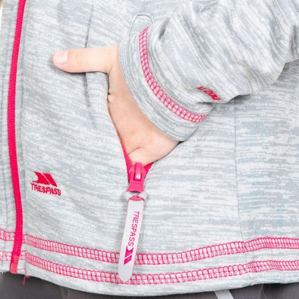 Trespass Goodness Full Zip Hooded Fleecejacka för Flickor Platinum Marl 3-4 Years