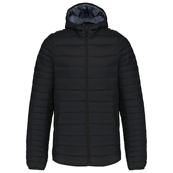 Kariban Herr Lättvikts Vadderad Jacka med Huva 3XL Svart Black 3XL