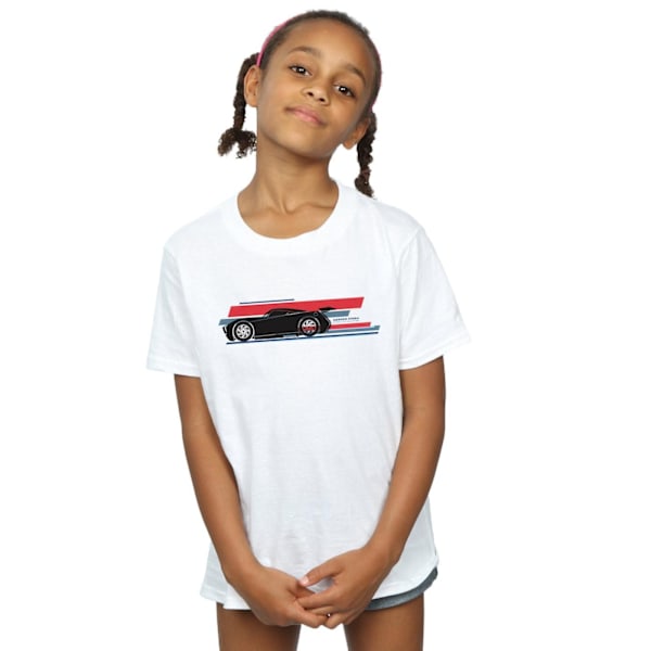 Disney Girls Cars Jackson Storm Stripes Bomull T-shirt 5-6 år White 5-6 Years