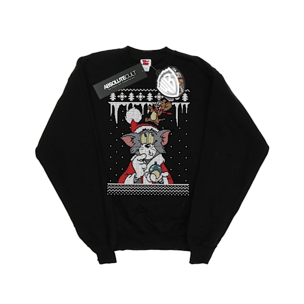 Tom And Jerry Pojkar Jul Fair Isle Sweatshirt 7-8 År Bla Black 7-8 Years
