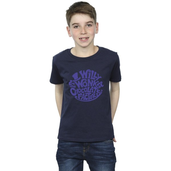 Willy Wonka & The Chocolate Factory Boys T-shirt med logotyp 12- Navy Blue 12-13 Years