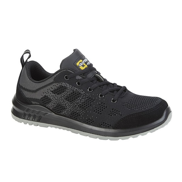 Grafters herr säkerhetssneakers i mocka 7 UK svart/grå Black/Grey 7 UK