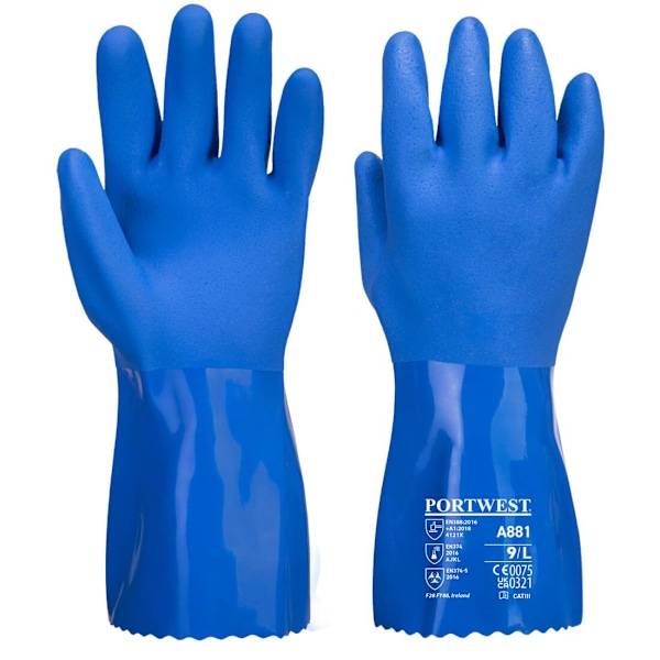 Portwest Unisex Vuxen A881 Marine Ultra PVC Kemikaliehandske X Blue XXL