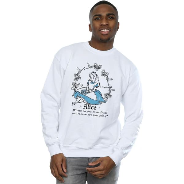 Alice I Underlandet Herr Nothing Is Impossible Sweatshirt M Whi White M