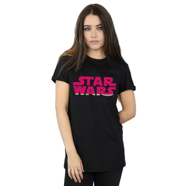 Star Wars Dam/Damer Vattenmelon Logo Bomull Boyfriend T-Shir Black M