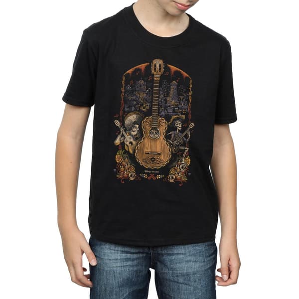 Disney Boys Coco Gitarr T-shirt 7-8 år Svart Black 7-8 Years