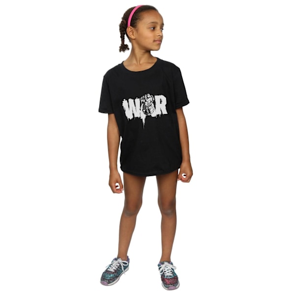 Marvel Girls Avengers Infinity War Fist Bomull T-shirt 5-6 år Black 5-6 Years