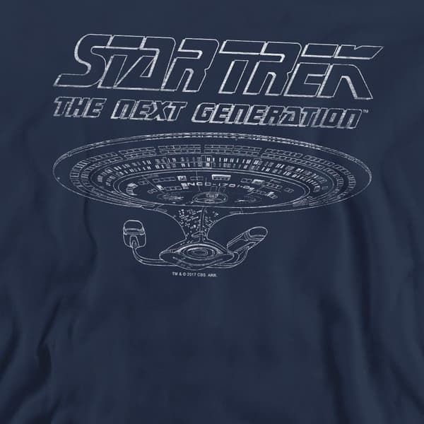 Star Trek Unisex Vuxen The Next Generation Enterprise Tröja Navy S