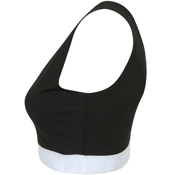 Skinni Fit Dam/Dam Fashion Sleeveless Crop Top S Svart/Vit Black/White S