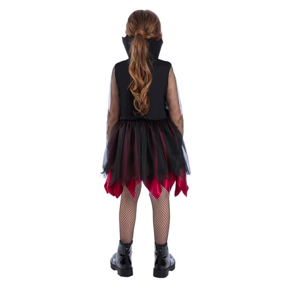 Smiffys Grunge-dräkt med hög krage för flickor 7-9 år Röd/Svart Red/Black 7-9 Years