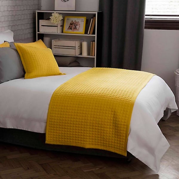 Belledorm Crompton Quilted Bed Runner One Size Saffran Yellow Saffron Yellow One Size