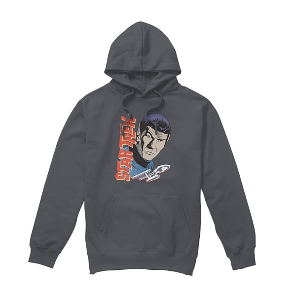 Star Trek: The Original Series Spock Vintage Hoodie för män M Gråmelerad Charcoal M