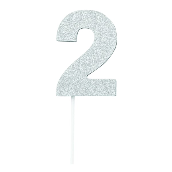 Bristol Novelty Diamond Number Cake Topper 2 Silver Silver 2