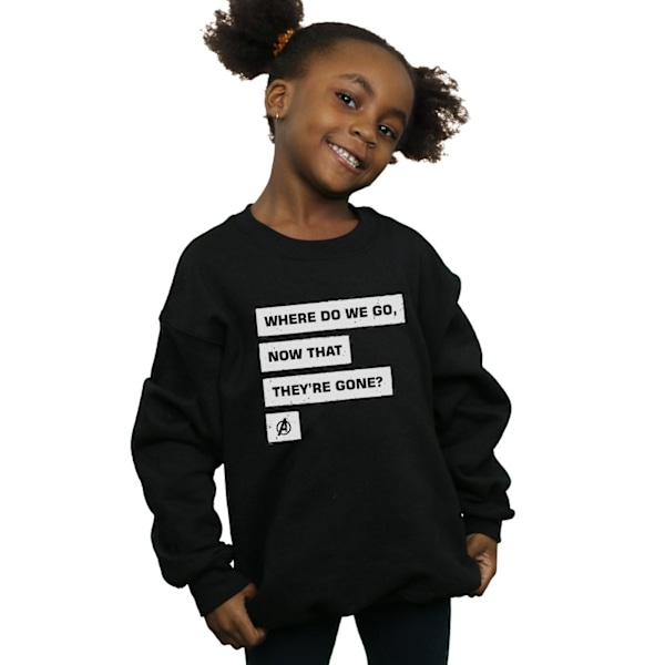 Marvel Girls Avengers Endgame Where Do We Go Sweatshirt 5-6 År Black 5-6 Years