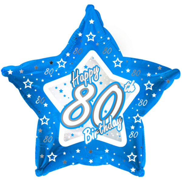 Creative Party Grattis på 80-årsdagen Blue Star Balloon 18in Blue Blue 18in