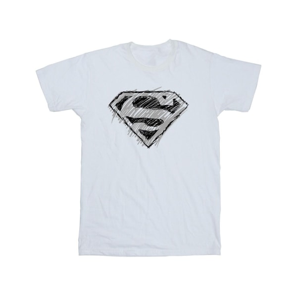 DC Comics Girls Superman Logo Sketch Bomull T-shirt 7-8 år W White 7-8 Years