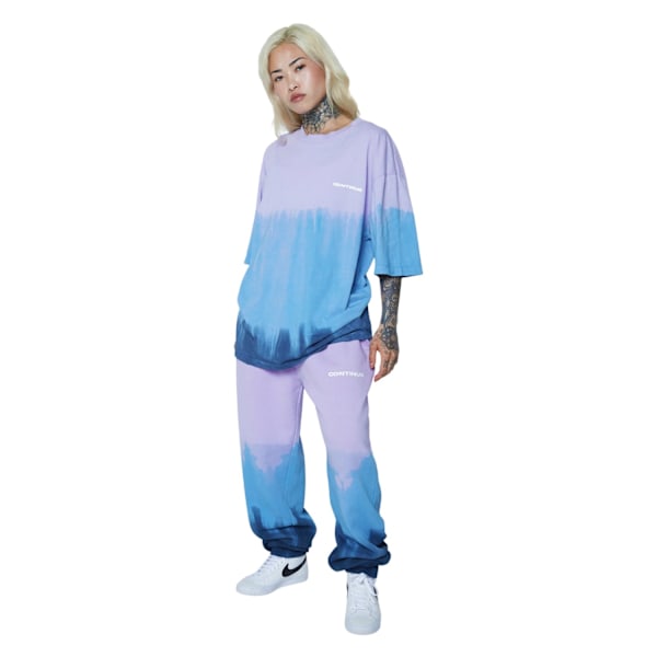 Hype Unisex Adult Tie Dye Continu8 Boxy Jogging Bottoms L Purpl Purple/Blue L