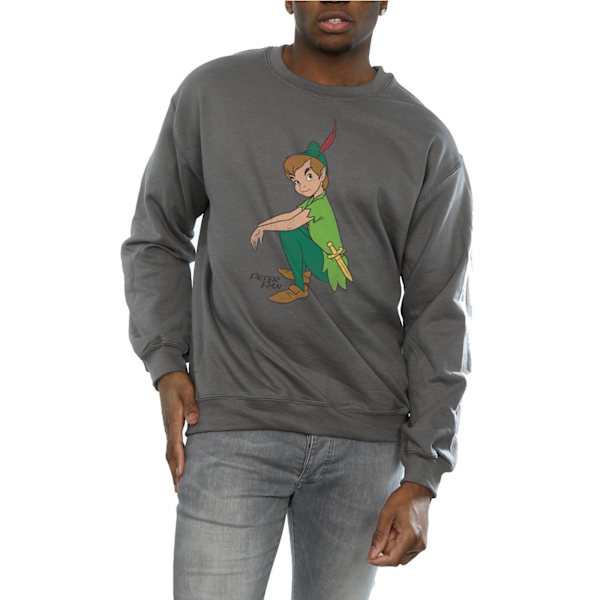 Peter Pan Herr Klassisk Sweatshirt S Kolgrå Charcoal S