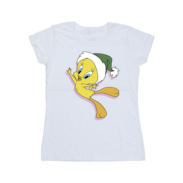 Looney Tunes Dam/Damer Tweety Julhatt Bomull T-shirt White XXL