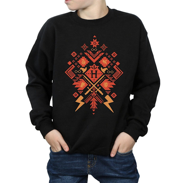 Harry Potter Pojkar Jul Fair Isle Sweatshirt 7-8 År Svart Black 7-8 Years