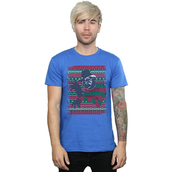 A Nightmare On Elm Street Herr Jul Fair Isle T-shirt M Ro Royal Blue M