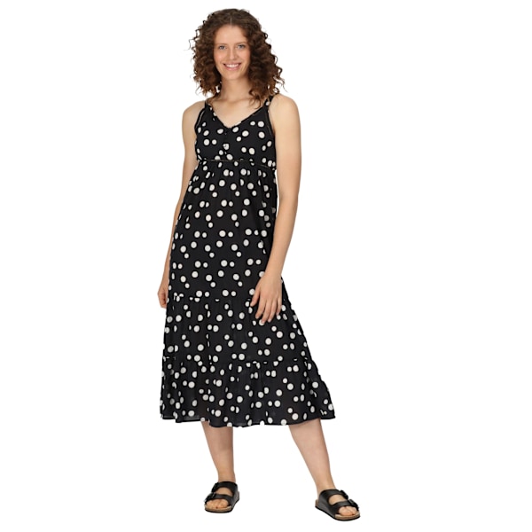 Regatta Dam/Kvinnor Gazania Polka Dot Lätt Casual Klänning Black/White 10 UK