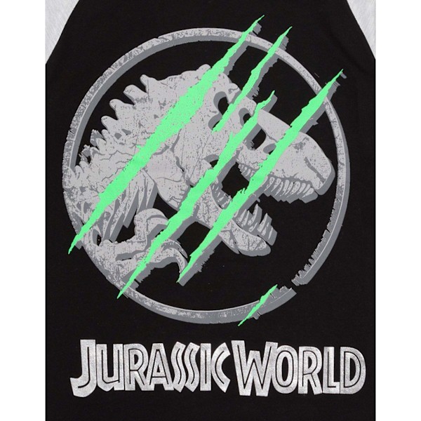 Jurassic World Pojkar Camo Långärmad Pyjamas Set 6-7 År Svart Black/Grey/Green 6-7 Years