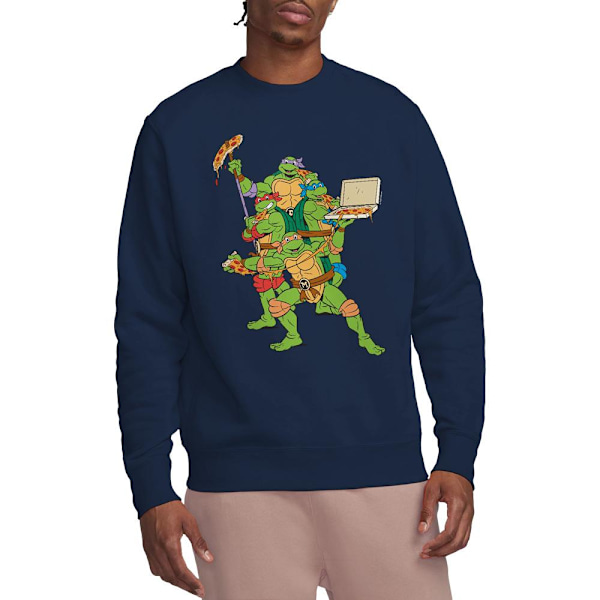 Teenage Mutant Ninja Turtles Unisex Vuxen Pizza Party Sweatshirt Navy XL