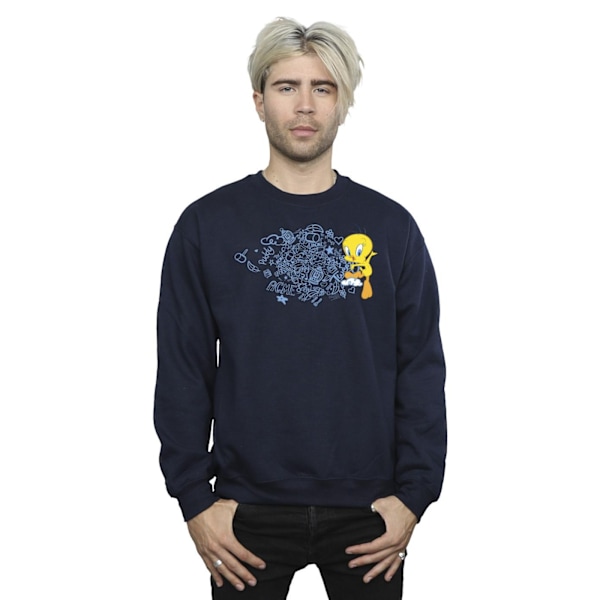 Looney Tunes ACME Doodles Tweety Sweatshirt L Marinblå Navy Blue L