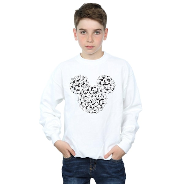 Disney Boys Mickey Mouse Head Of Hands Sweatshirt 7-8 år Vit White 7-8 Years