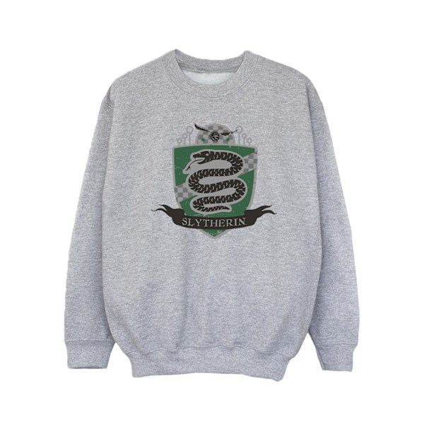 Harry Potter Tjejer Slytherin Bröst Badge Sweatshirt 12-13 År Sports Grey 12-13 Years