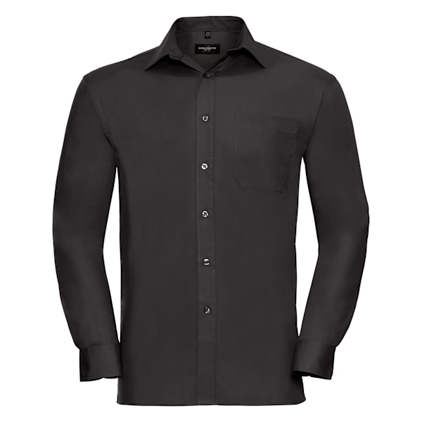 Russell Herrskjorta i ren bomull med långa ärmar 4XL Svart Black 4XL
