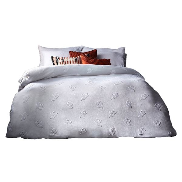 The Linen Yard Ghost Tufted Halloween Påslakan Set Enkelsäng Vit White Single