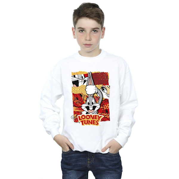 Looney Tunes Boys Bugs Rabbit Comic Nyår Sweatshirt 5-6 År White 5-6 Years