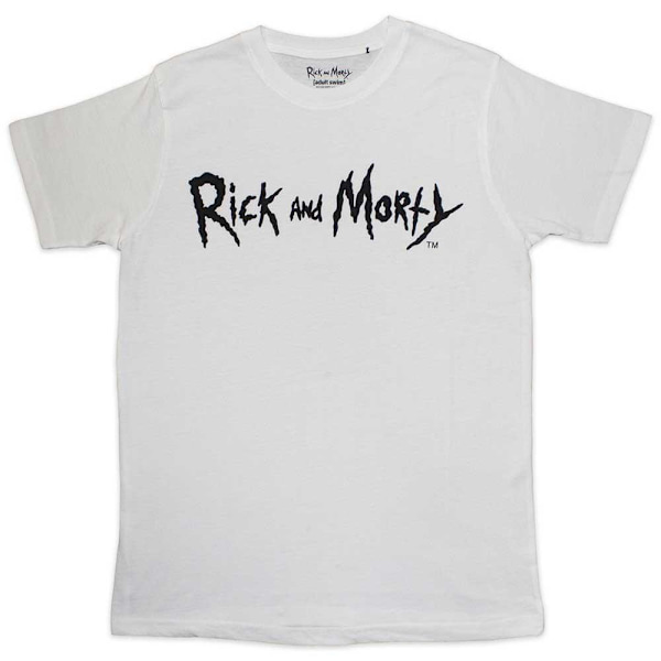 Rick And Morty Unisex Vuxen Monokrom Logotyp T-shirt L Vit White L