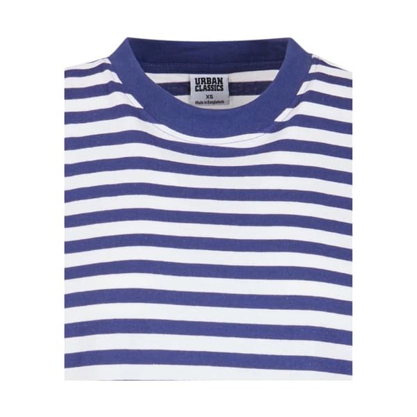 Urban Classics Dam/Dam Randig Oversized T-shirt Klänning L White/Dark Blue L