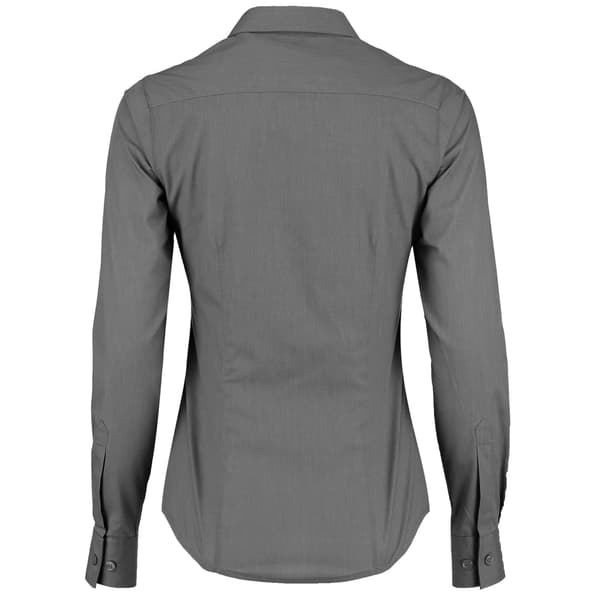 Kustom Kit Dam/Damer Poplin Skräddarsydd Långärmad Skjorta 20 Graphite 20 UK