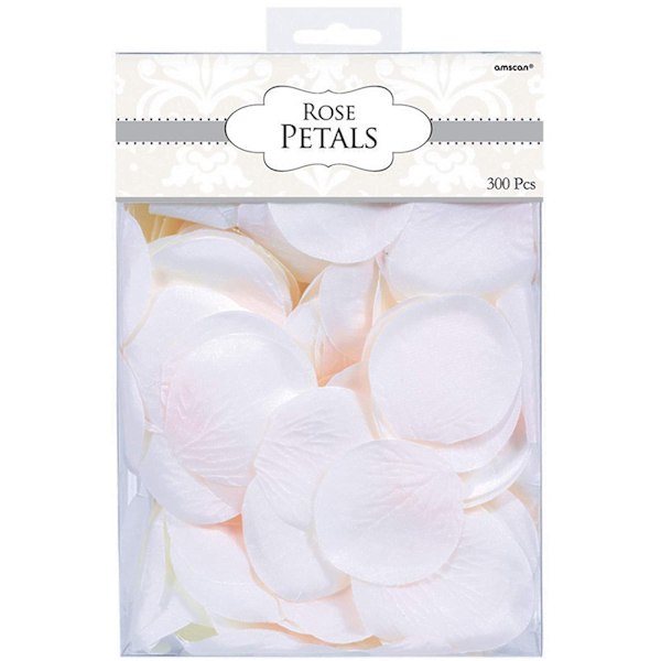 Amscan Fabric Rose Petals Wedding Confetti (Pack of 300) One Si White Rose One Size