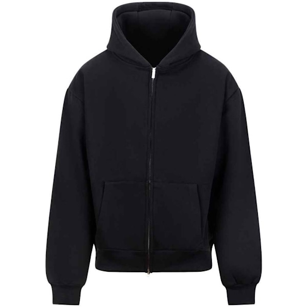 Awdis Unisex Vuxen Signature Kraftig Oversized Full Zip Hoodie Deep Black XS