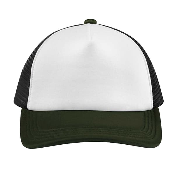 Beechfield Unisex Vuxen Retro 5 Panel Trucker Keps En Storlek Svart Black/Dark Olive One Size
