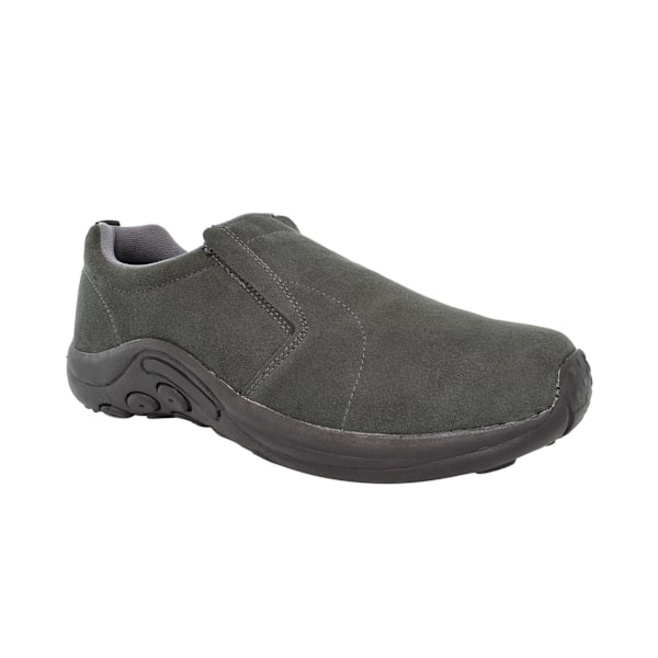 PDQ Vuxen Unisex Äkta Mocka Ryno Slip-On Casual Tränare 7 UK Grey 7 UK