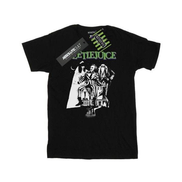 Beetlejuice Mono Poster T-shirt för män L Svart Black L