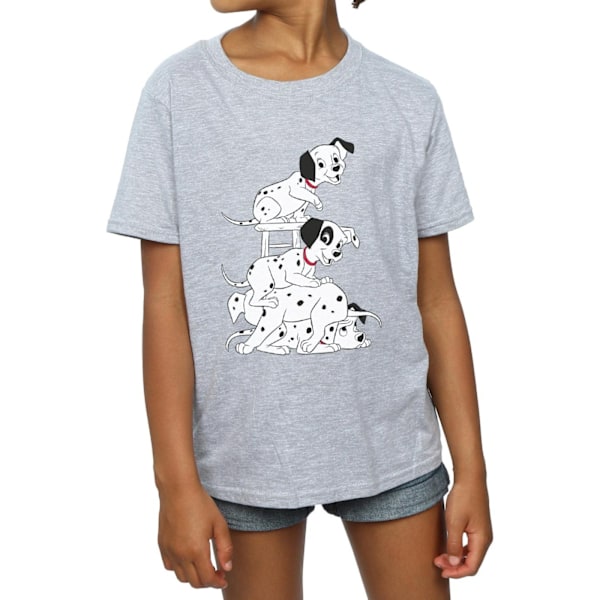 101 Dalmatiner flickor stol bomull T-shirt 5-6 år sport grå Sports Grey 5-6 Years