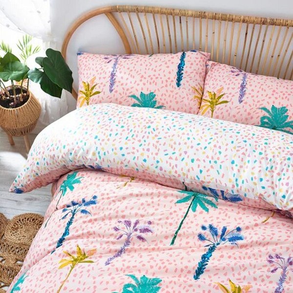 Style Lab Palmtropolis Påslakanset Enkelsäng Rosa Pink Single