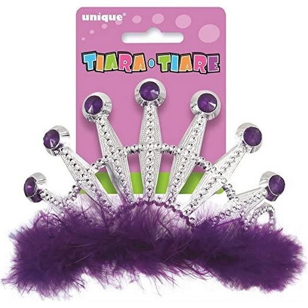 Unik Party Plastic Feather Tiara One Size Lila/Silver Purple/Silver One Size