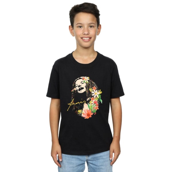 Janis Joplin Boys Floral Pattern T-Shirt 9-11 År Svart Black 9-11 Years