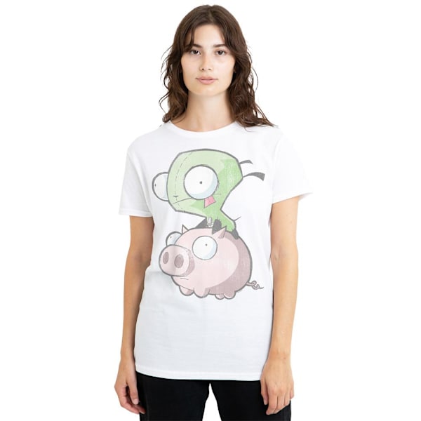 Invader Zim Unisex Vuxen Gir & Pig T-Shirt M Vit White M
